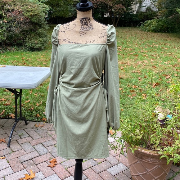 PrettyLittleThing Dresses & Skirts - Beautiful unique olive dress size 10